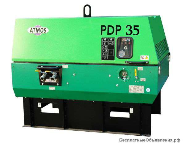 Стационарный дизельный компрессор Atmos PDP35 5,4м3/мин 7bar,без шасси, воздушный, Чехия, цена 55000