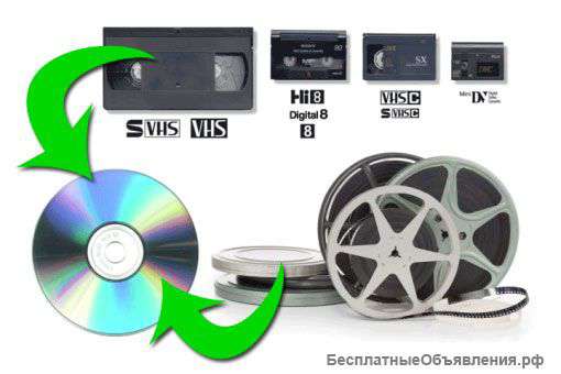 Отцифровка, перезапись Ваших аудио и видео кассет, аудио бобин (катушек), пластинок, кинопленок 8мм