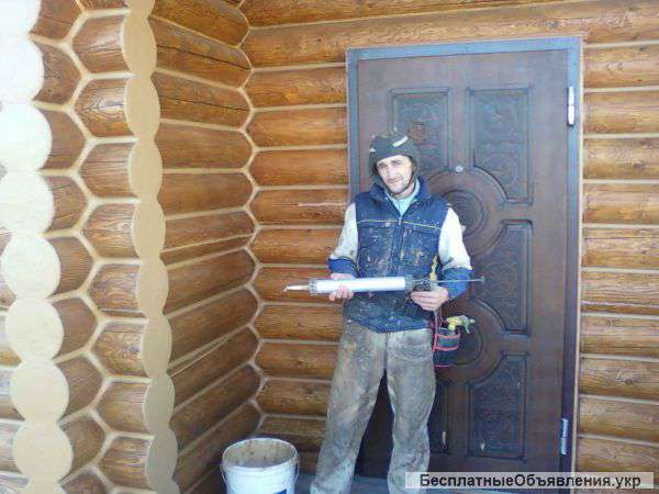 Выполним Утипление деревянных домов со сруба Рестоврация герметизация