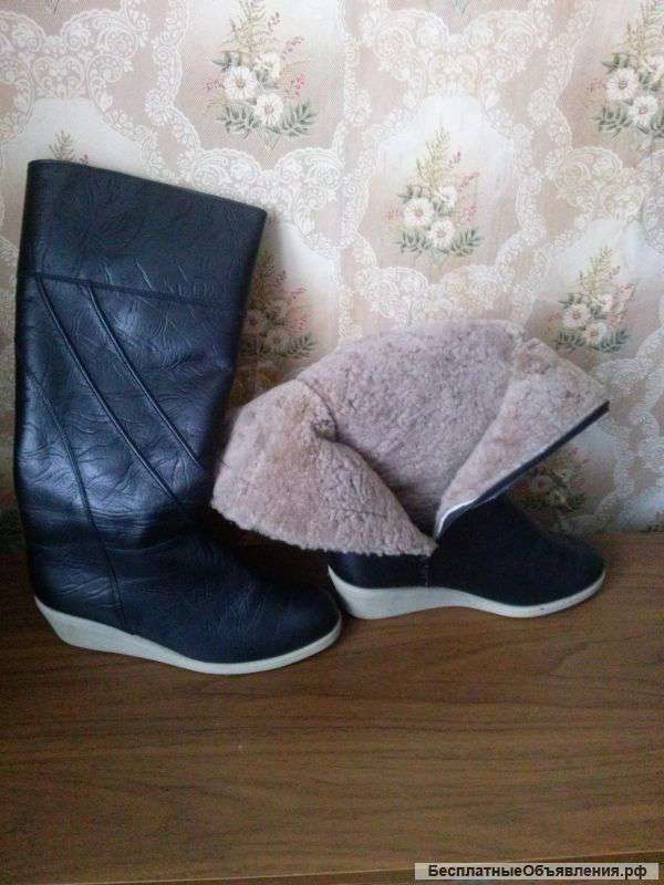 Кожаные сапоги