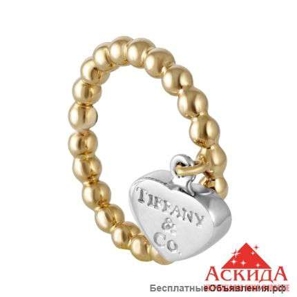 Кольцо золотое с сердечком от Тиффани