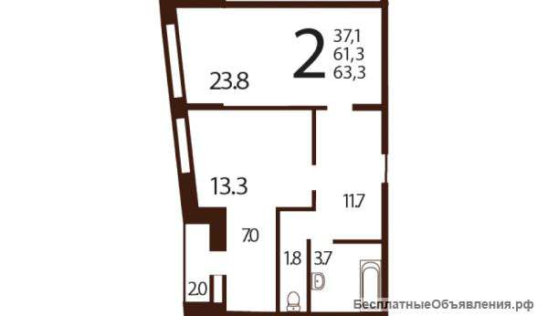 2-к квартира, 70 м², 5/7 эт. ул. Саморы Машела, д.5