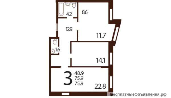 3-к квартира, 114 м², 4/7 эт. ул. Саморы Машела, д.5