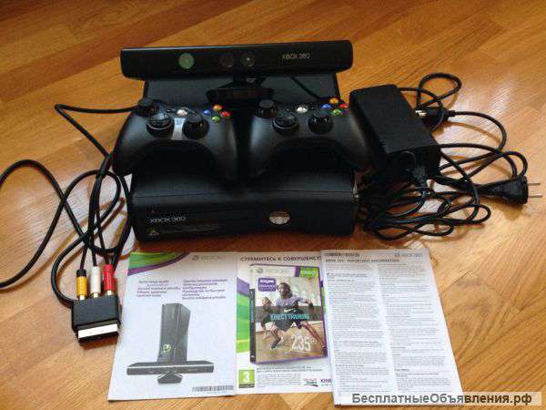 X BOX 360 (250Gb) + Kinect + 2 геймпада + 5 игр