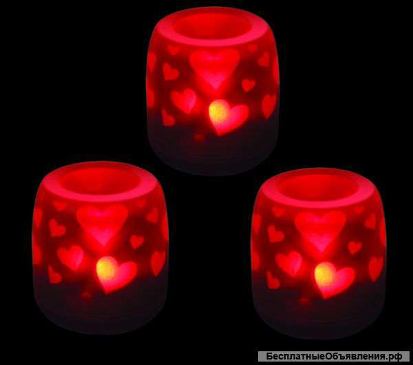 Светодиодная свеча - ночник Сердце