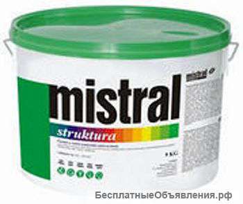 Фактурная декоративная краска "Mistral" белая ёмкость от 1 до 40 л.