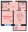 Отличная квартира по ул. Алма-Атинская 2/11, 8/12 эт., 43.79 м2