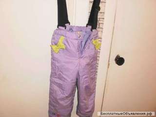 Зимние утепленные штаны на лямках. Размер: 98-104 см (2-4 года)