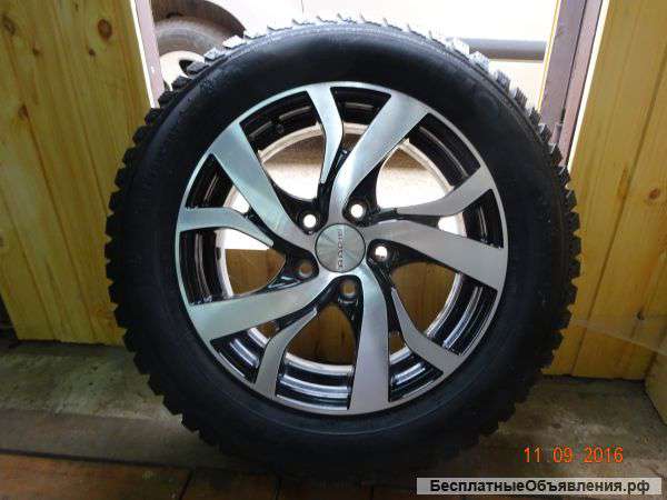 Резина шипованная на литых дисках пробег 500км на чери индис