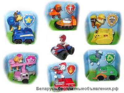 Набор инерционные машинки со звуком 11 см с фигуркой 7 шт. (Щенячий патруль)