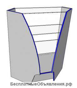 Витрина угловая внутренняя серии Мистраль, новая