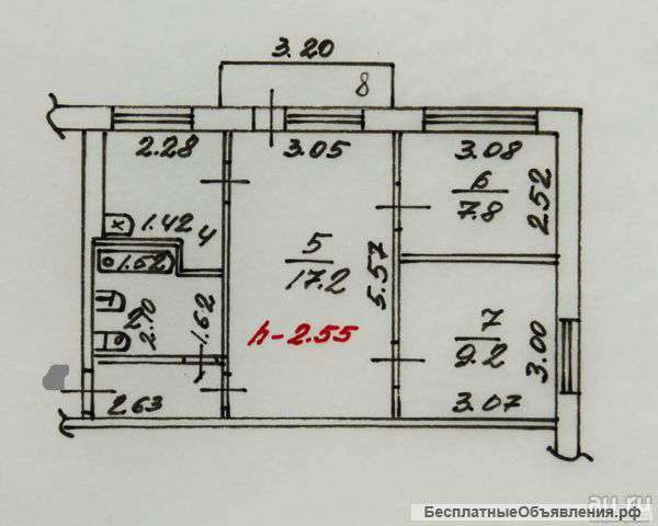3х комн, ул.Новая 50
