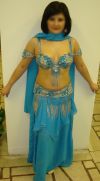 Голубой костюм для восточных танцев (bellydance)