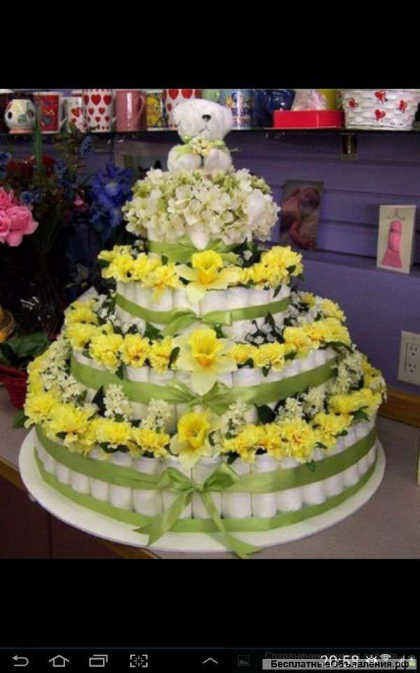 Тортики из памперсов для ваших малышей