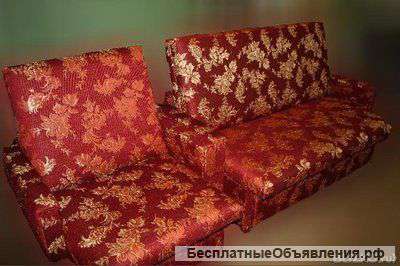 Комплект "Лия бордовая": диван 140 см + кресло 70 см в гобелене