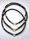 Чокеры, шнуры, гайтаны из кожи серебро позолота под крестик кулон