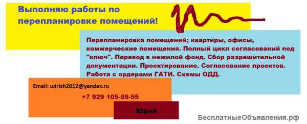 Перепланировка помещений.