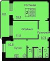 Двухкомнатная квартира в новом доме