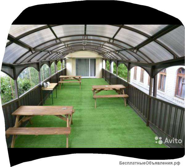 Навесы из поликарбоната .заборы .металлоконструкции