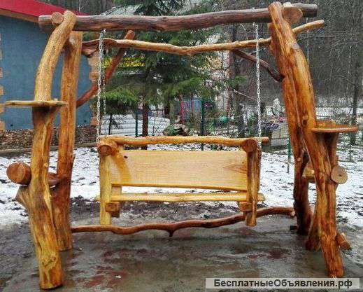 Качели для сада из массива ДУБА