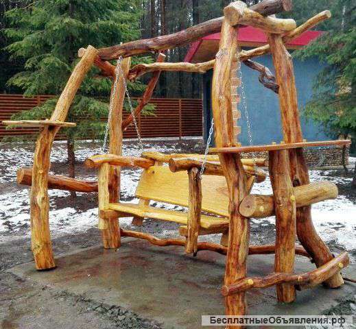 Качели для сада из массива ДУБА
