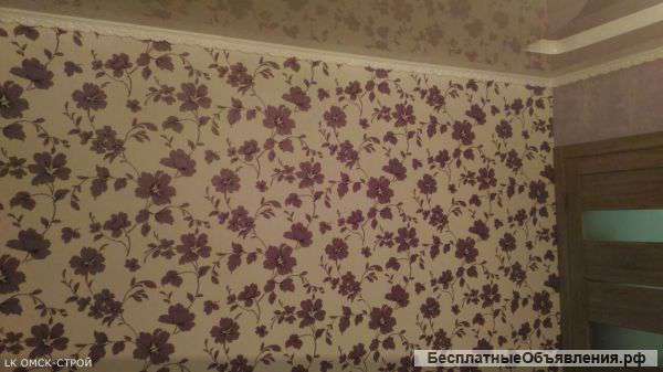 Оклейка стен обоями