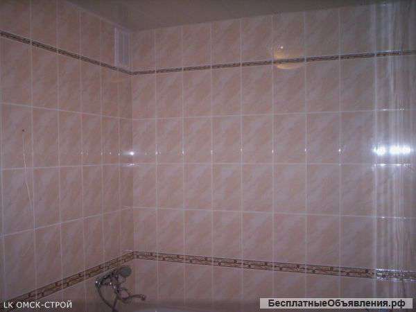 Укладка кафельной плитки на пол и стены