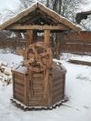 Резные домики для колодцев, колодезные оголовки