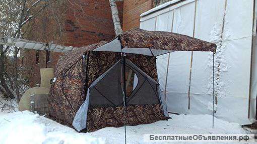 Палатка Куб 2,5х2,5х2,3 трансформер 3-х слойная с откр. стенкой Уралзонт «Камыш».