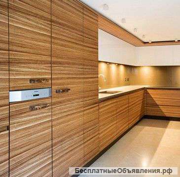 Кухни со шпонированными фасадами