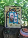 Лоскутная картина "Бабушка в ожидании внуков". размер 25х30см цена700р