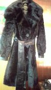 Шубку Prima Pelle ,черного цвета, 46-48р, Турция,из стриженной кенгуру с норковым воротником