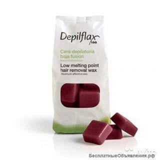 Воск в брикетах «Депилфлакс» 1кг- Вино