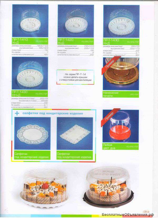 Упаковка для кондитерских изделий