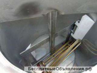Новая нержавеющая емкость, объем 0,025 куб.м.,рубашка, термоизоляция, мешалка рамного типа со скребк