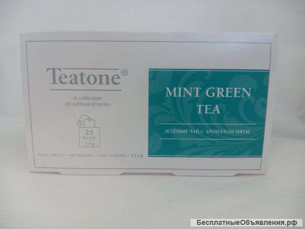 Чай зеленый с ароматом мяты в пакетиках 1,8 г