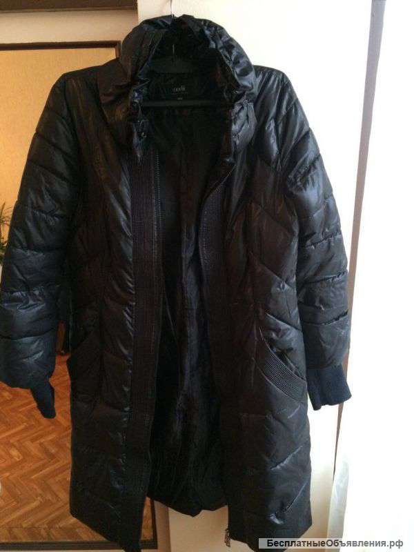 Пальто женское Б/У черное размер 46-48 в хорошем состоянии