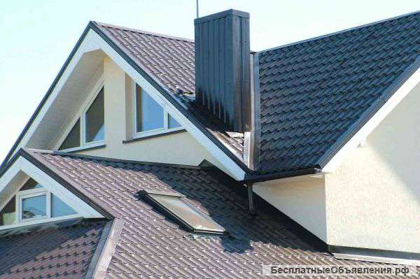 Устройство кровли из металлочерепицы и гибкой черепицы.
