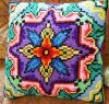 Вышитая подушка Mandala