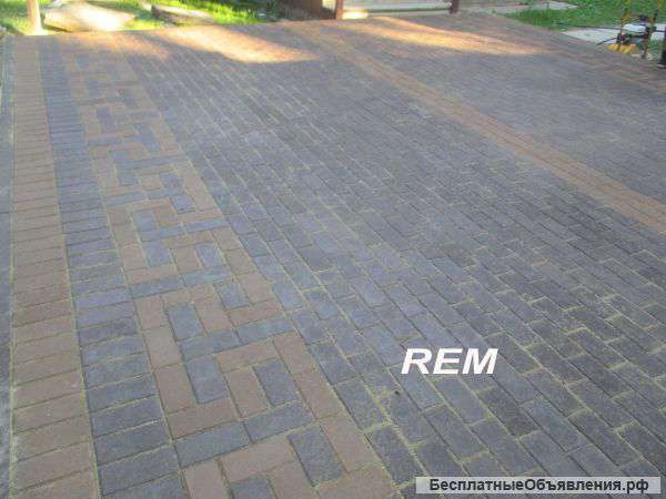 Укладка тротуарной плитки, заливка бетона