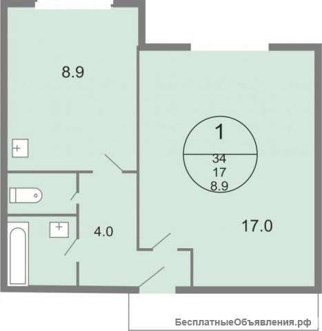 1к квартира, Профессора Дедюкина, 6, 1 эт