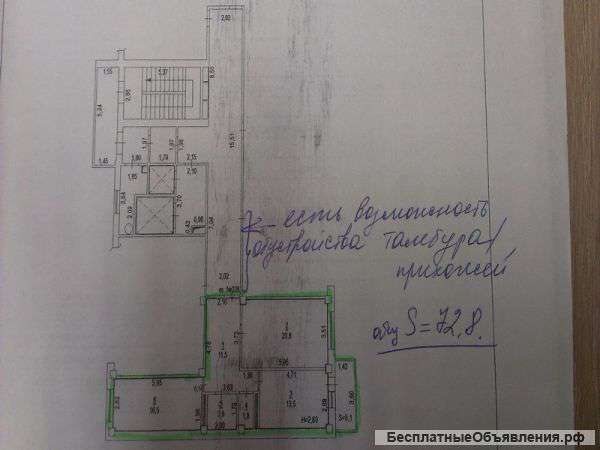 2-к квартира, 73 м², 18/22 эт