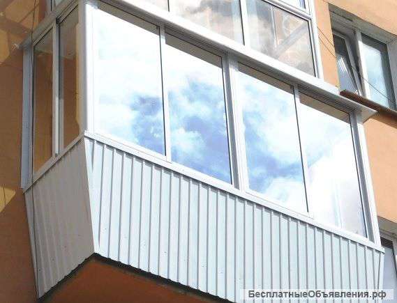 Остекление балконов и лоджий с отделкой