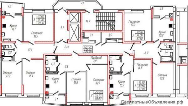 3-к квартира, 79 м², 1/18 эт., ул Тухачевского, 25