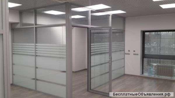 Перегородки офисные, сан.тех кабинки, витрины