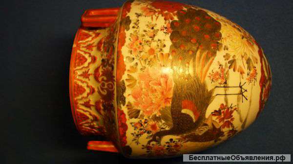 Старинное кашпо. Фарфор Сацума. Япония, кон. XIX века.