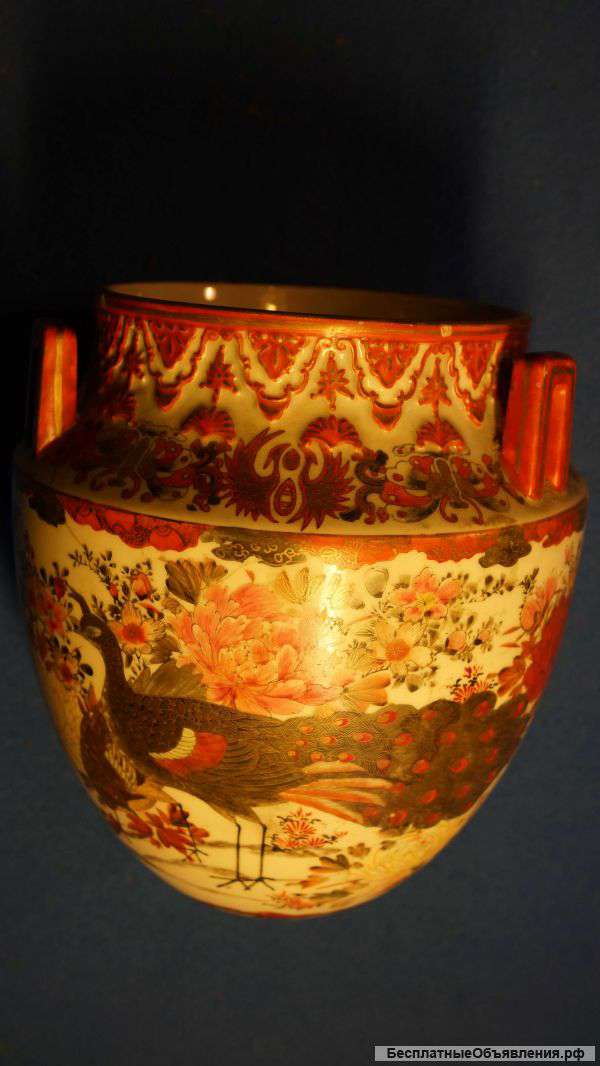 Старинное кашпо. Фарфор Сацума. Япония, кон. XIX века.