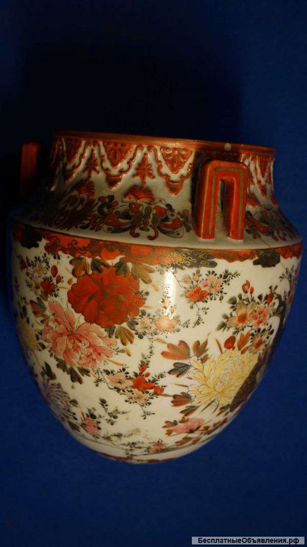 Старинное кашпо. Фарфор Сацума. Япония, кон. XIX века.
