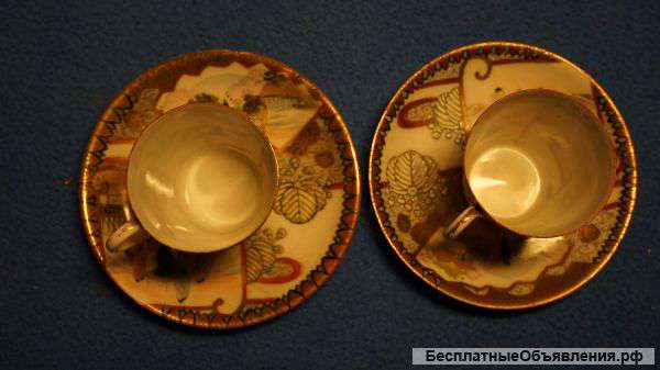 Чайная пара. Фарфор Сацума. Япония, кон. XIX века.