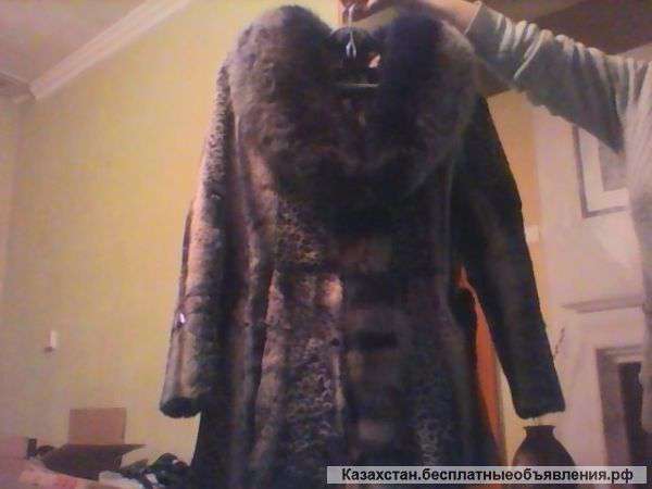 Полушубок мутон. шапка зимняя песец женская